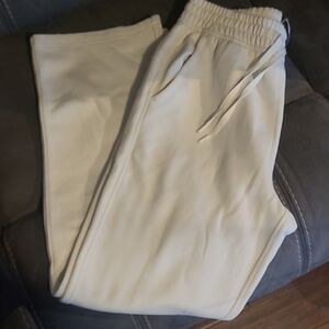 Womens Cream Fleece SweatPants